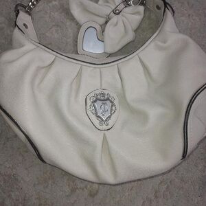 Juicy Couture Cream Shoulder Bag with Silver Accents
